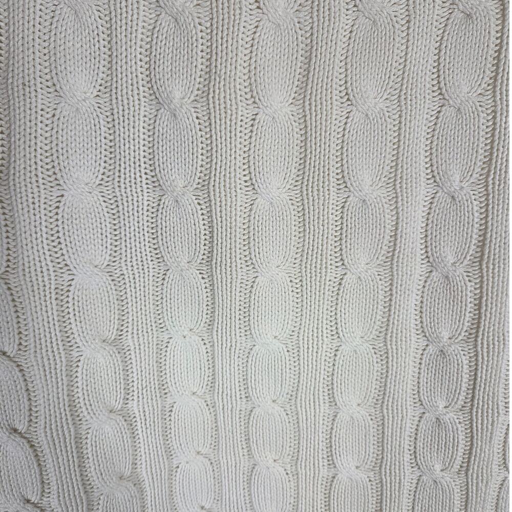 Pottery Barn Cream Cable Knit Pillow Cover 22 X 22" - Picture 3 of 6